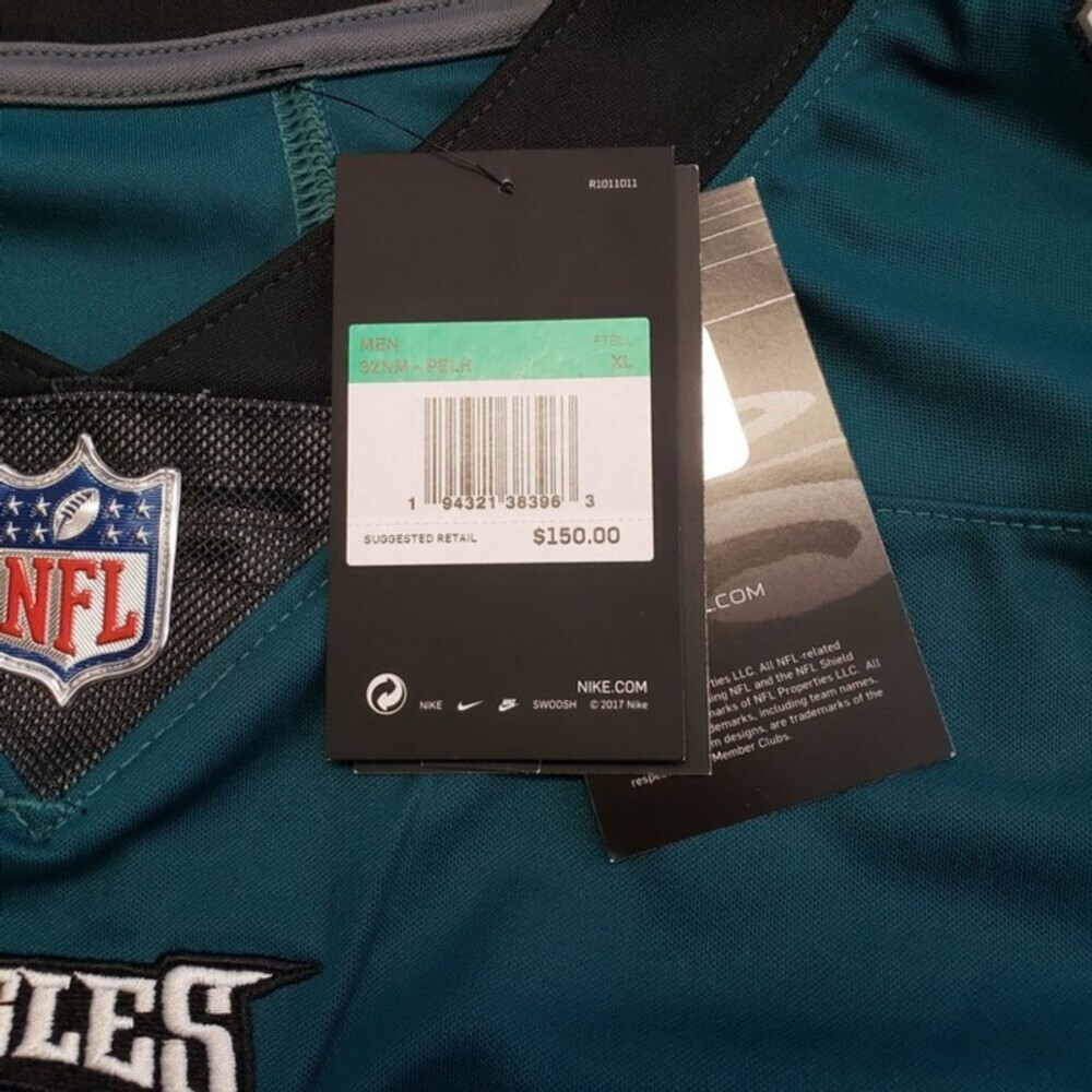 Nike Vapor Limited Philadelphia Eagles Carson Wentz Jersey Stitched Green Sz XL - Picture 3 of 8